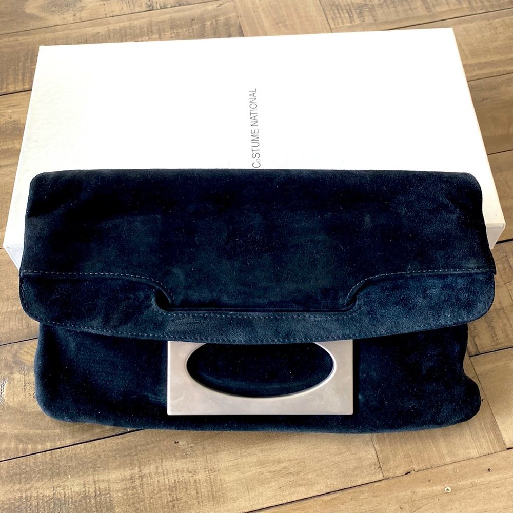 CoStume National black suede leather handbag